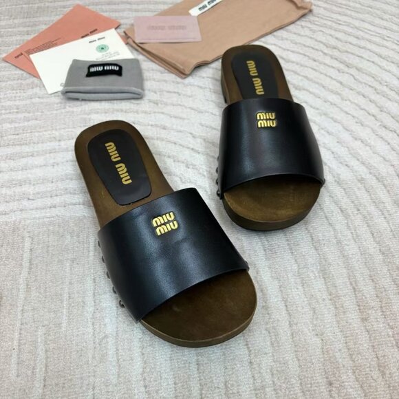 Miu Miu Low Heels Slippers Sandals